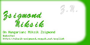 zsigmond miksik business card